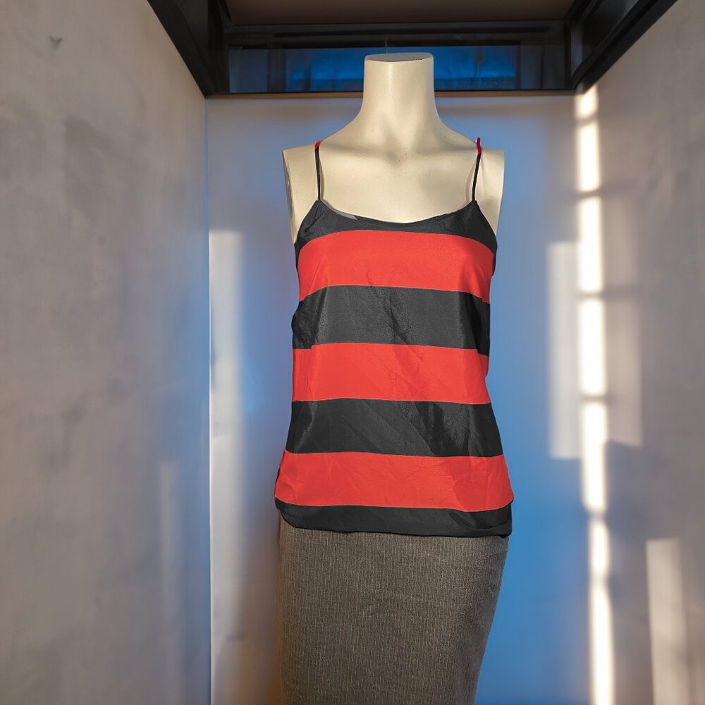 J CREW Women's Red and Black Stripe Cami Top blouse Size 00